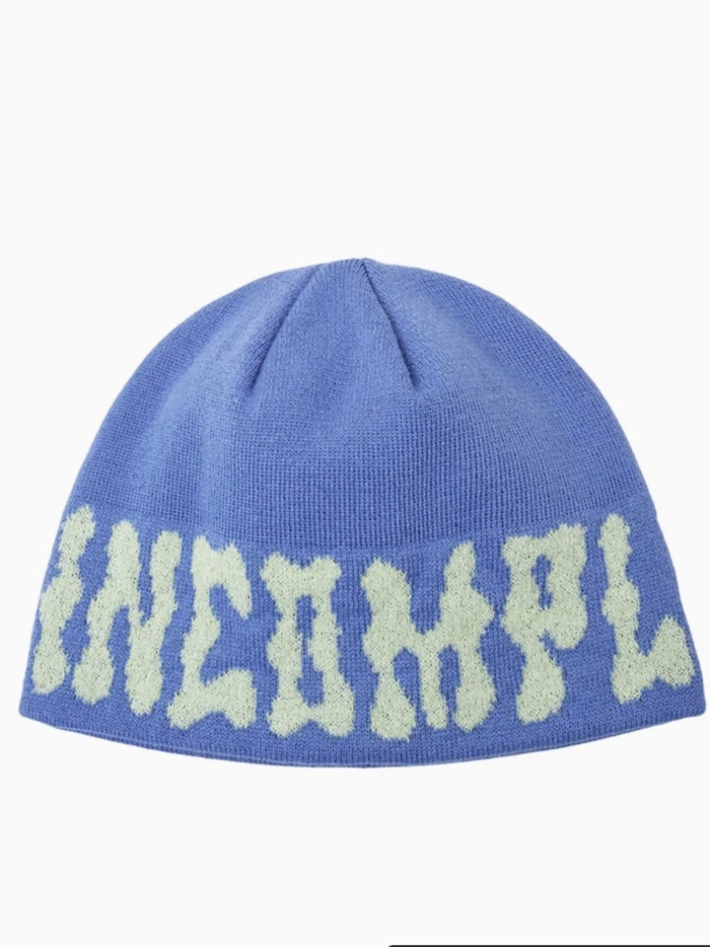 Allincomplete PomPom Logo Jacquard Beanie (Blue) Made in Korea